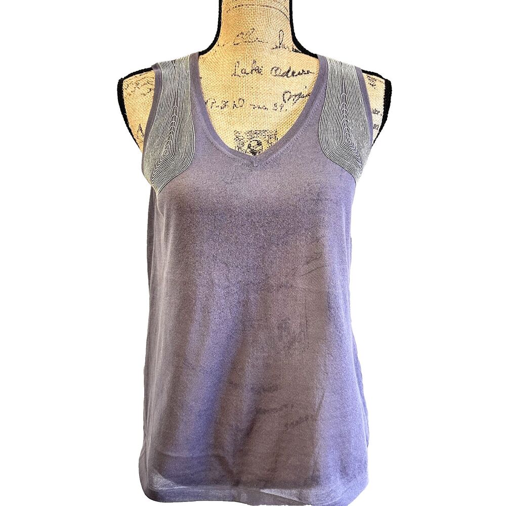SITA MURT ANTHROPOLOGIE LILAC COTTON BLEND KNIT SLEEVELESS SWEATER TOP SZ 8/42